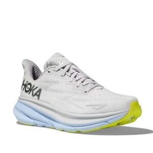Hoka White and Blue Athletic Shoes with Cushioned Midsole